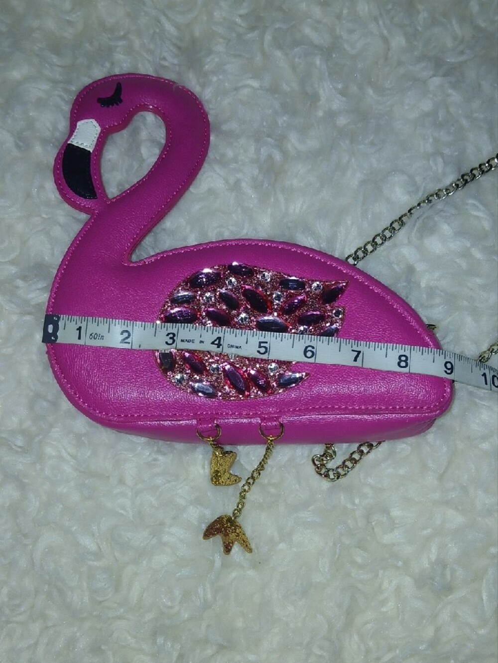 Rare Betsey Johnson Pink Flamingo Crossbody Bag - Picture 6 of 8